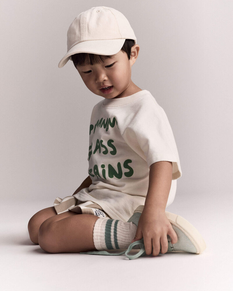 Tout-petit - T-shirt &agrave; manches chauve-souris &laquo;Permanent Grass Stains&raquo; - Cr&egrave;me, image 5 sur 6 diapositives