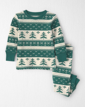 B&eacute;b&eacute; - Pyjama 2 pi&egrave;ces en tricot gaufr&eacute; fait avec du coton biologique &agrave; motif jacquard, 