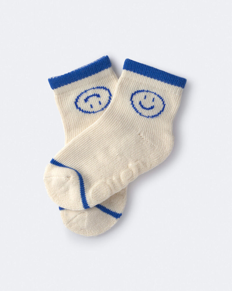 Toddler Emotions Crew Socks - Cream, image 1 of 3 slides