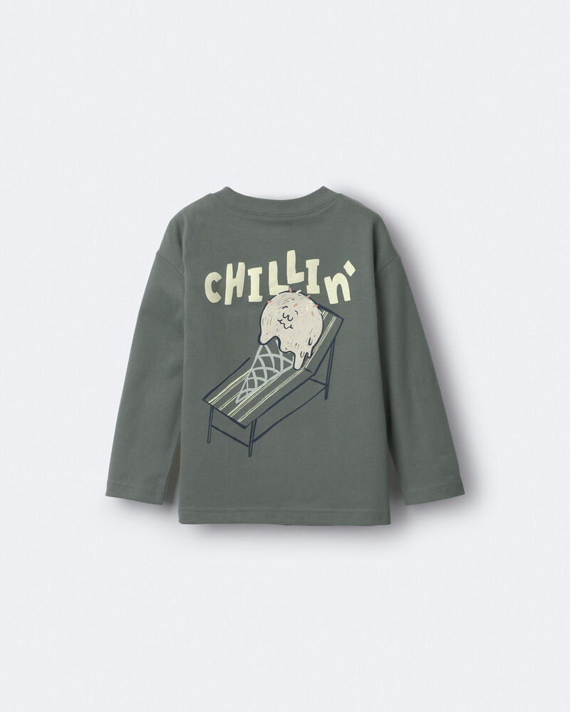 Tout-petit gar&ccedil;on - T-shirt &agrave; manches longues &agrave; imprim&eacute; &laquo;Chillin&rsquo;&raquo; - Olive, image 6 sur 7 diapositives