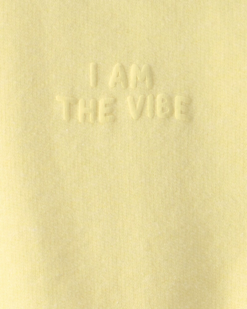 Toddler Girl 'I Am The Vibe' French Terry Pullover Sweatshirt - Yellow, image 4 of 5 slides