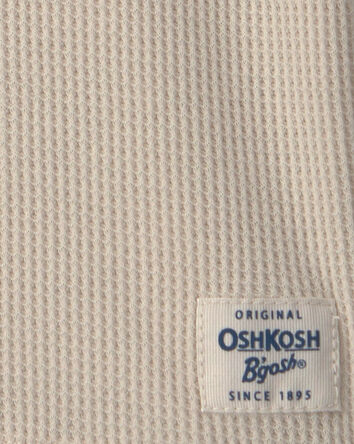 Thermal Long-Sleeve Henley T-Shirt - Tan, 