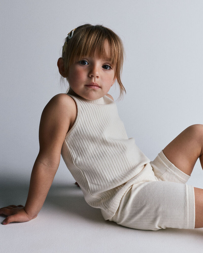 Tout-petit fille - Short de cycliste Brooklyn - Cr&egrave;me, image 3 sur 10 diapositives