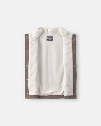 Boys Quilted Corduroy Vest - Brown, 