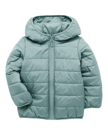 Kid Hooded Puffer Jacket - Green, 