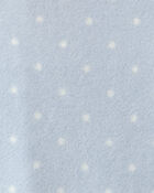 Baby Girl Unicorn Fleece 2-Way Zip Sleepers - Blue, image 5 of 6 slides
