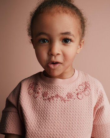 Toddler Girl High-Low Bubble Dolman Tee - Peach, 