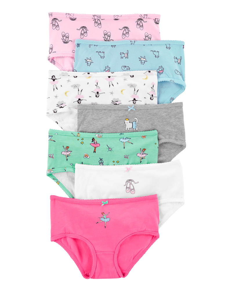 Kid 7-Pack Ballet Stretch Cotton Undies, image 1 of 2 slides
