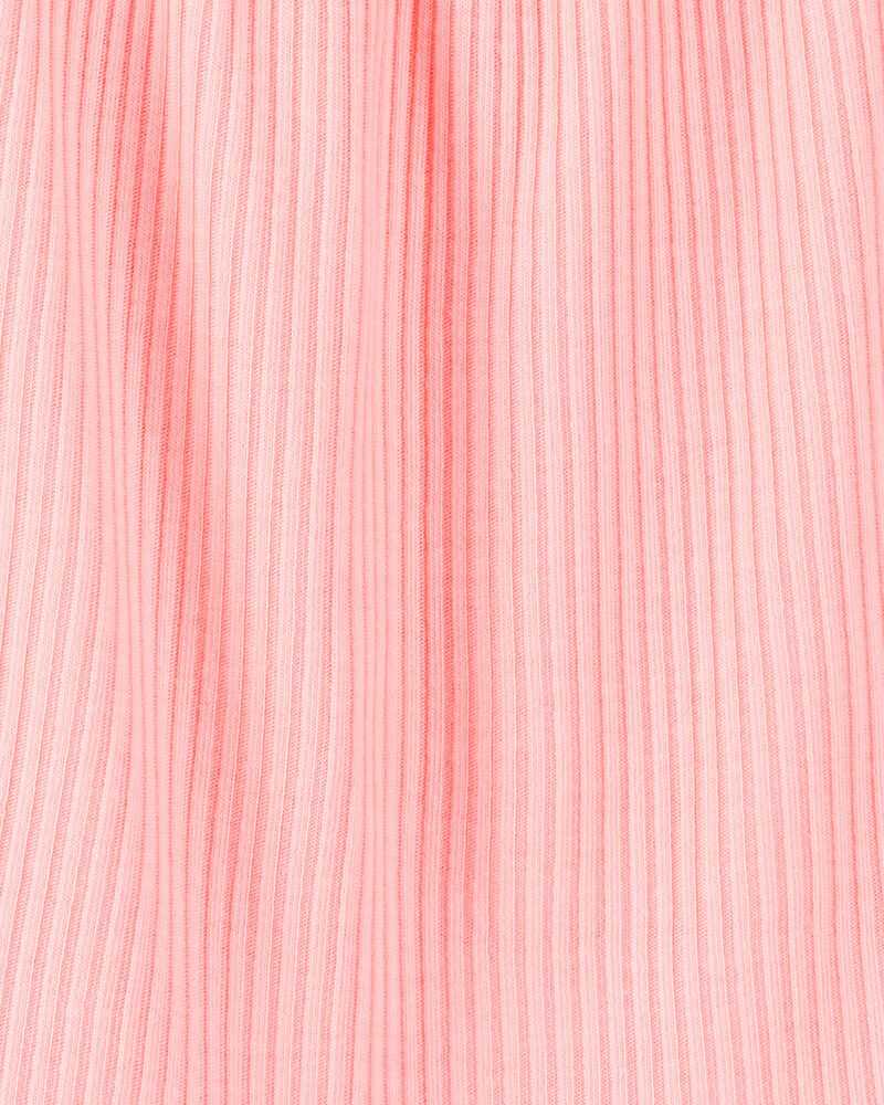 Filles - Pyjama 2 pièces décontracté de couleur unie - Corail, image 2 sur 3 diapositives