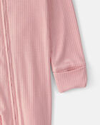 Baby Girl 2-Way Zip PurelySoft Sleeper - Pink, image 3 of 8 slides
