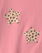 Filles - T-shirt manches longues &agrave; imprim&eacute; gu&eacute;pard et &eacute;toiles - Rose, image 2 sur 2 diapositives