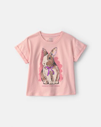 Girls Bunny Graphic Tee - Pink, 