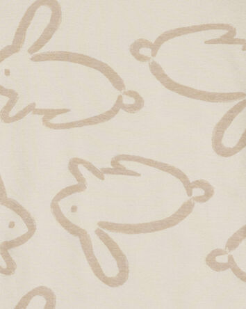 Pyjama 2 pièces en coton ajusté à imprimé de lapin, 