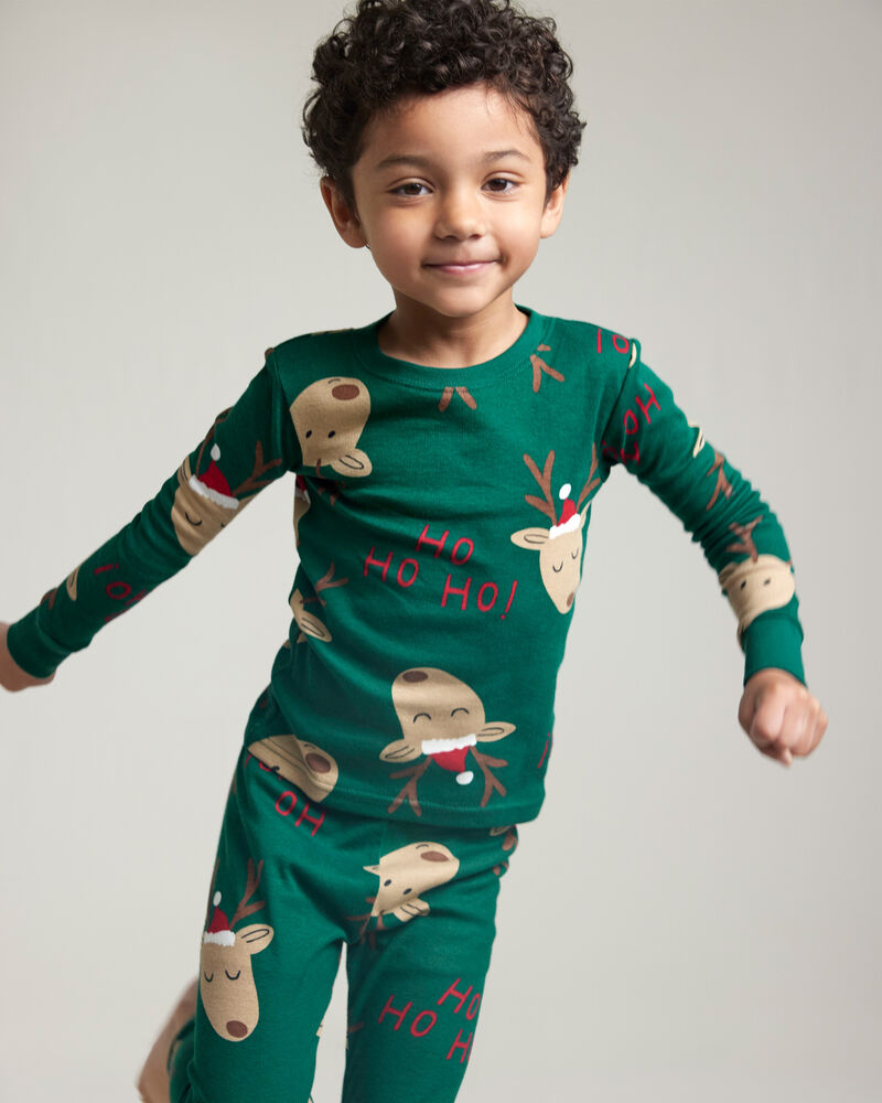 Kid Reindeer Snug Fit 2-Piece Pyjamas - Green | Carter’s Oshkosh Canada