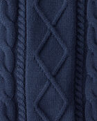 Baby Organic Cotton Cable Knit Overalls, image 4 of 5 slides