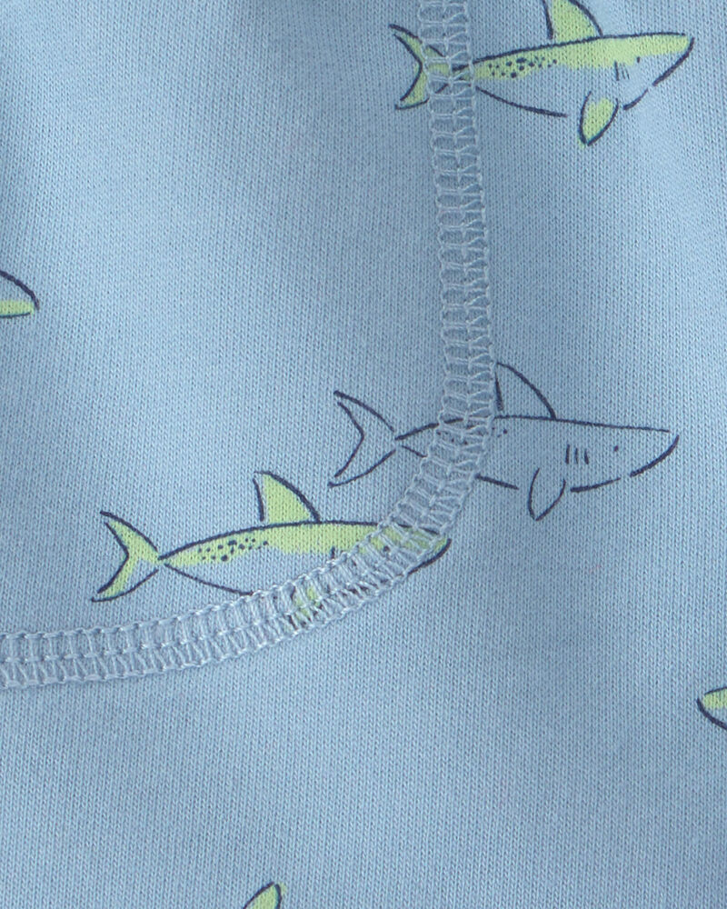 Baby Boy Shark French Terry Shorts - Blue, image 3 of 4 slides
