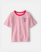 Gar&ccedil;ons - T-shirt &agrave; rayures &agrave; imprim&eacute; nautique - Rouge/Ivoire, image 1 sur 4 diapositives