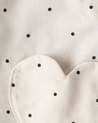 Baby Girl 3-Piece Heart Print Long-Sleeve Dress Set - Ivory/Black, image 4 of 6 slides