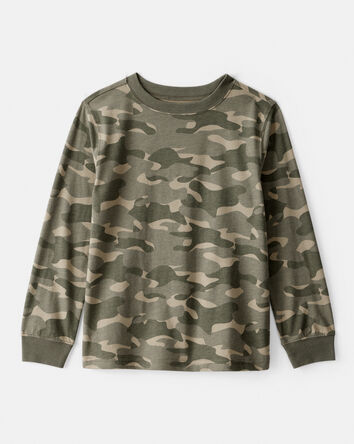 Garçons - T-shirt à manches longues camouflage - Vert, 