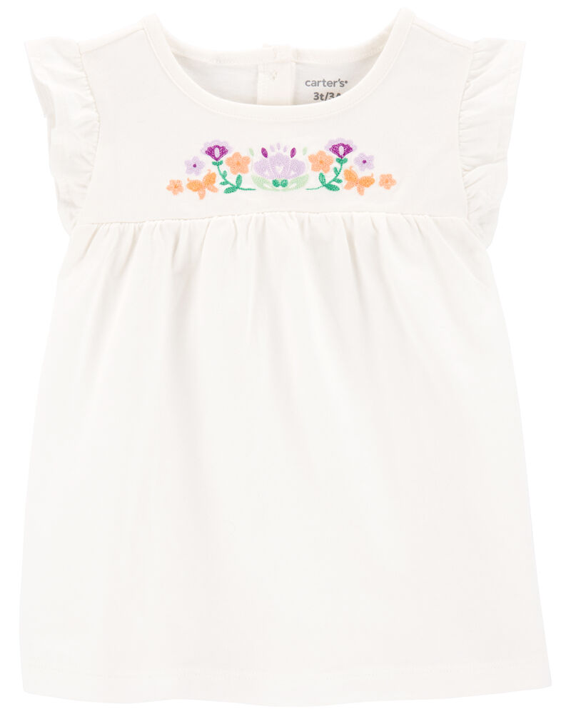 Toddler 2-Piece Floral Flutter Top & Poplin Shorts Set
, image 3 of 5 slides