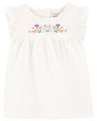 Toddler 2-Piece Floral Flutter Top & Poplin Shorts Set
, image 3 of 5 slides