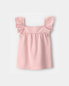 Toddler Girl Flutter-Sleeve Seersucker Top - Pink, image 1 of 3 slides