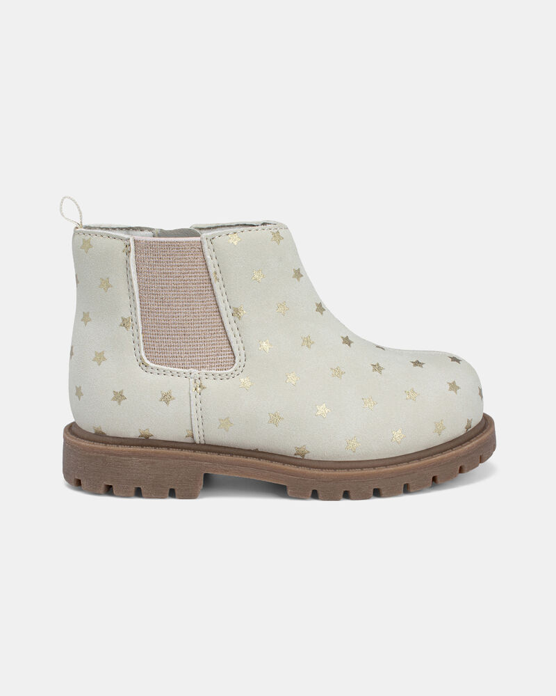 Tout-petit - Bottes de mode m&eacute;talliques &eacute;toile - Ivoire, image 3 sur 7 diapositives