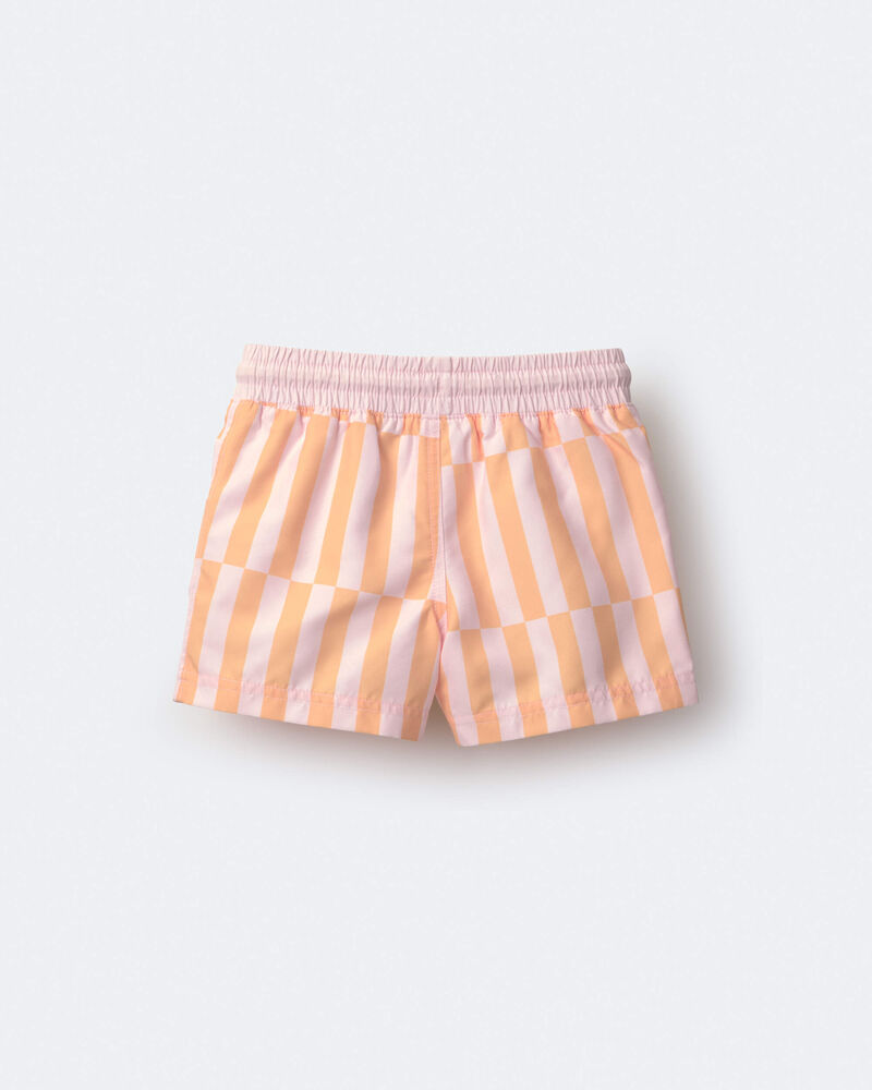 Tout-petit gar&ccedil;on - Short maillot de bain &agrave; rayure d&eacute;centr&eacute;e - Rose/Orange p&acirc;le, image 4 sur 7 diapositives
