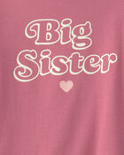 Filles - T-shirt manches longues &agrave; imprim&eacute; &laquo;Big Sister&raquo; - Rose, image 2 sur 2 diapositives