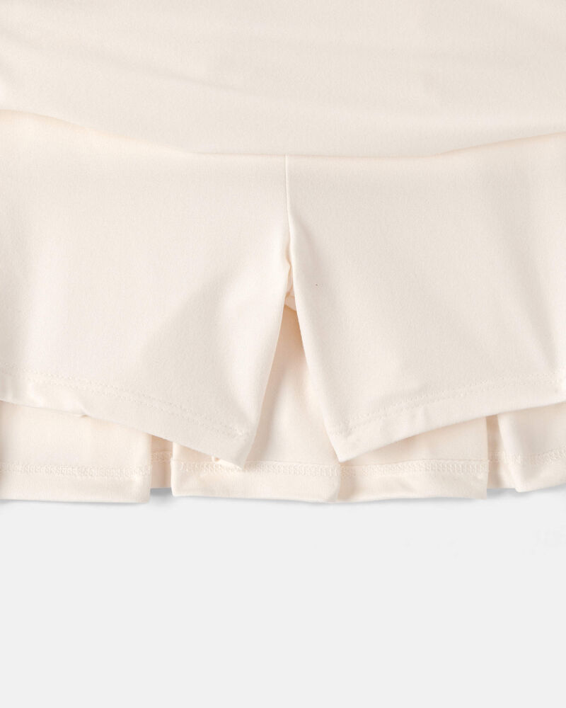 Filles - Jupe-short de sport &agrave; plis - Blanc, image 3 sur 4 diapositives