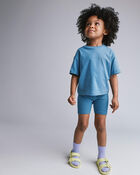 Toddler Rolled Cuff Tee - Teal, image 1 of 5 slides