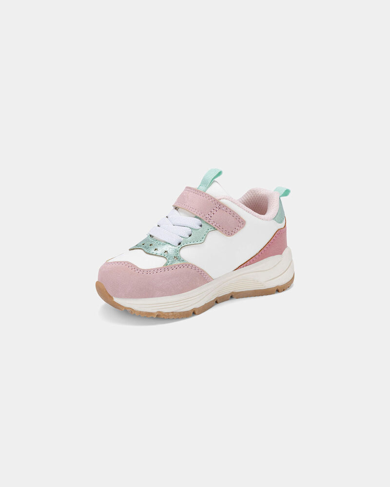 Toddler Girl Colour Block Athletic Shoes- Pink/White, image 12 of 12 slides