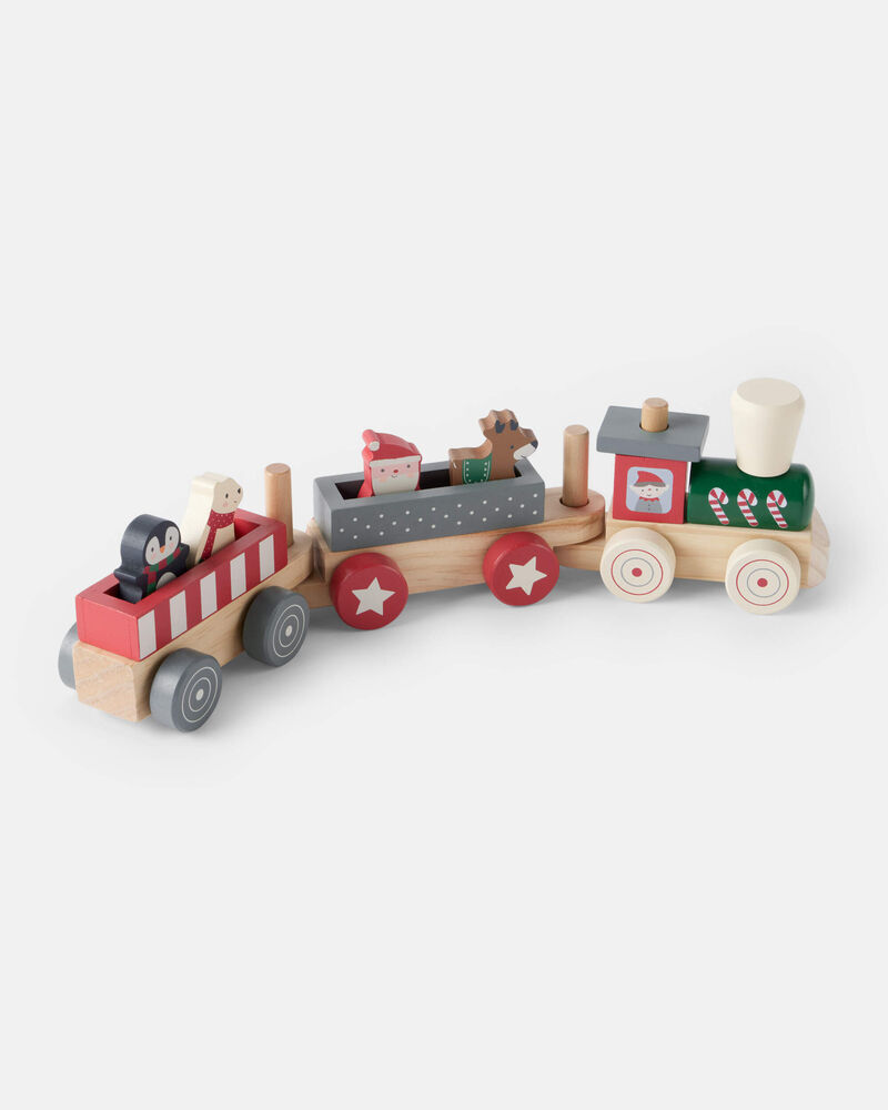 Christmas Train Wooden Toy Set, image 1 of 2 slides