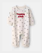 Baby 'Rookie Club' French Terry Jumpsuit - Cream, image 1 of 4 slides
