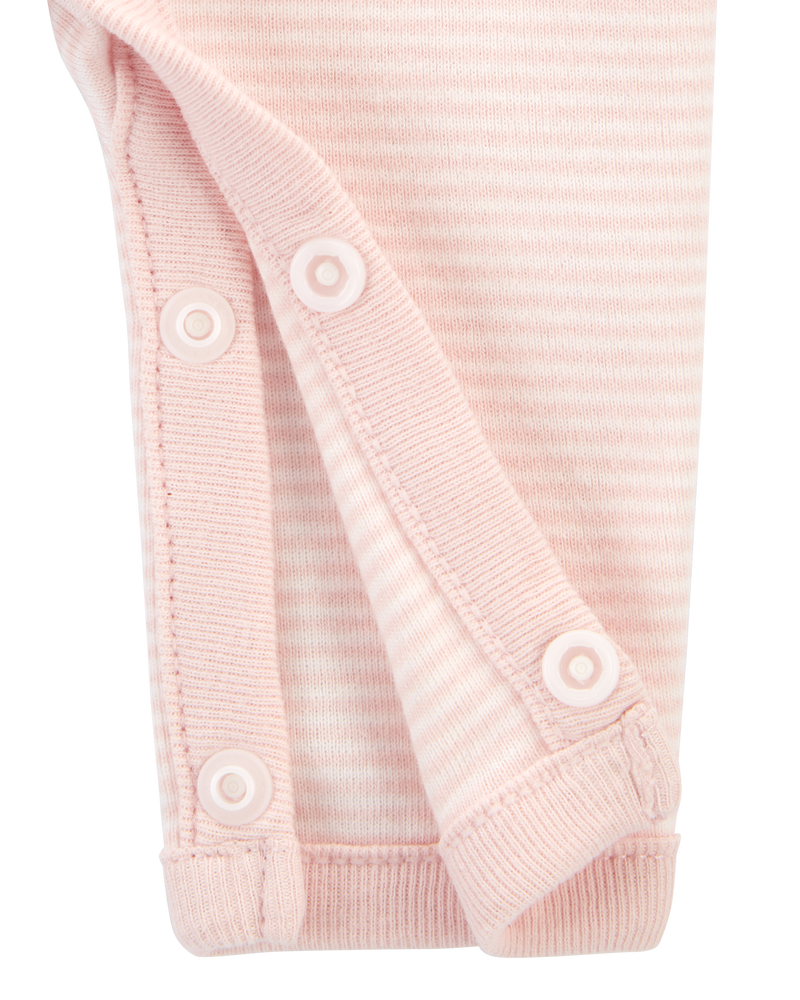 Baby Preemie Striped Cotton Sleeper Pyjamas, image 4 of 7 slides