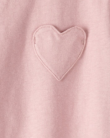 Tout-petit fille - Haut &agrave; poche en c&oelig;ur - Rose, 
