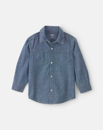 Toddler Boy Chambray Button-Down Shirt &ndash; Indigo, 