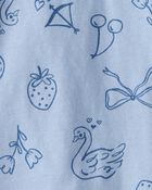 Toddler Girl Icon Print Long Sleeve Tee - Blue , image 2 of 3 slides