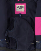 Toddler Girl Solid 2 Piece Puffer  Snowsuit- Pink , image 5 of 13 slides
