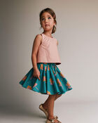 Toddler Girl Reversible Cross-Back Top in Floral Print - Hot Pink, image 3 of 8 slides