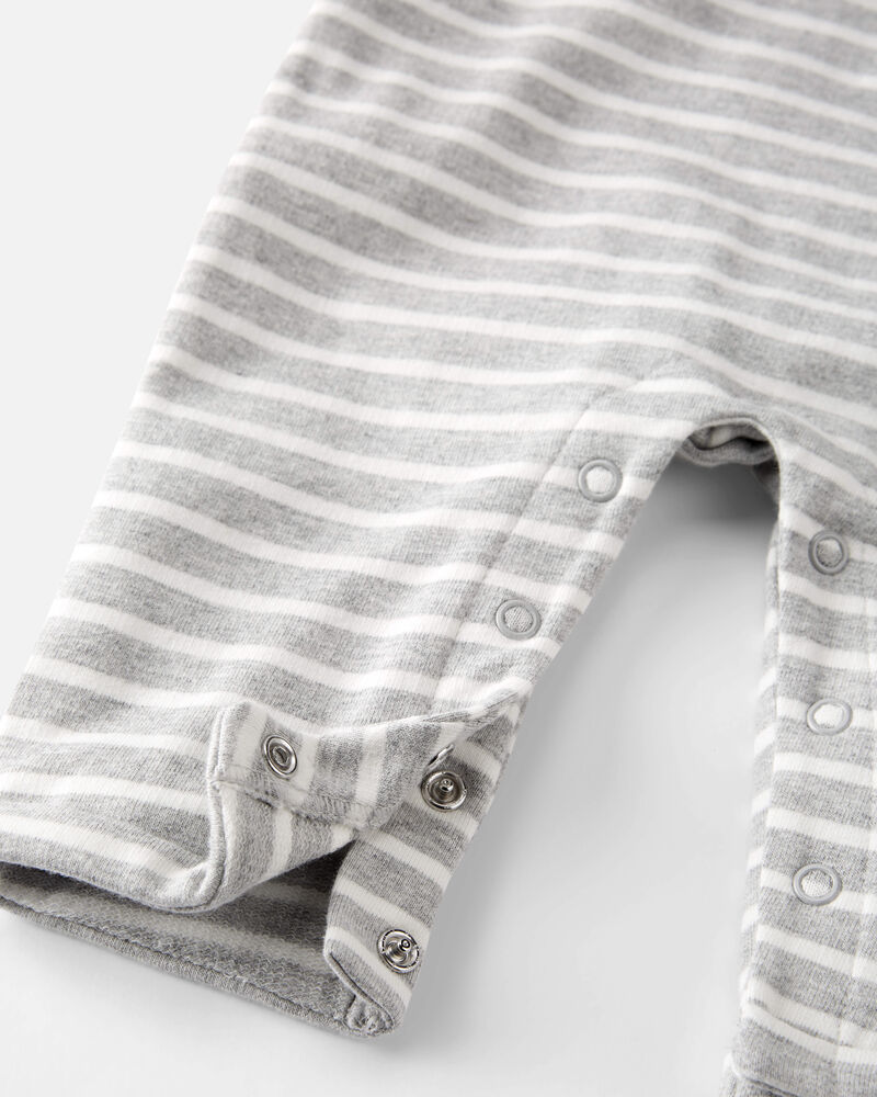 Baby Striped Organic Cotton Jumpsuit, image 2 of 4 slides