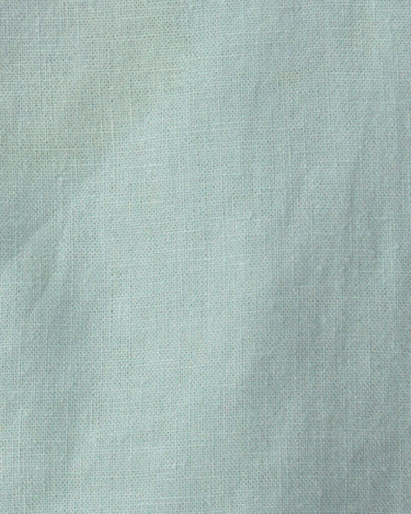 Baby Boy Linen Short-Sleeve Button-Down Shirt - Green, image 2 of 3 slides