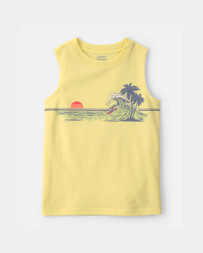 Boys Beach Graphic Tank - Yellow, image 1 of 3 slides