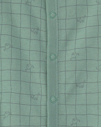 Baby Boy Dinosaur 100% Cotton Sleeper - Green, 