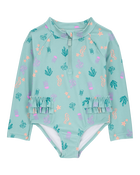 Toddler 1-Piece Coral Print Rashguard, image 1 of 4 slides