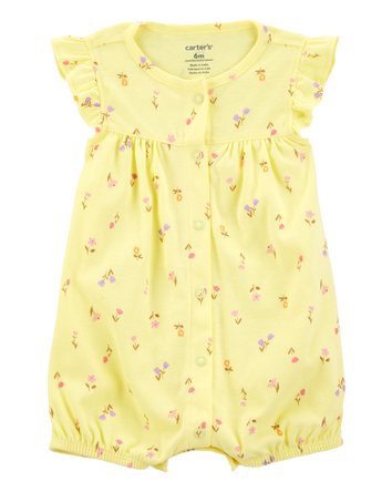 Baby Floral Snap-Up Cotton Romper, 