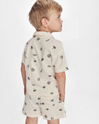 Gar&ccedil;ons - Short &agrave; motif de plage - Cr&egrave;me/Noir, image 3 sur 5 diapositives