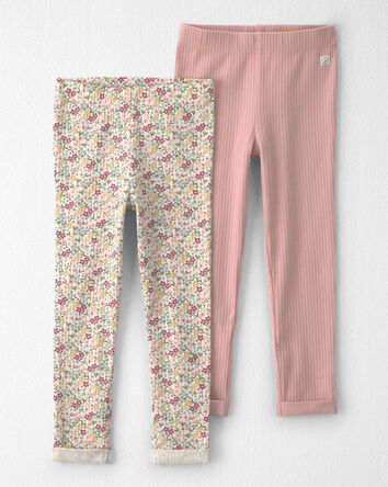 Toddler Girl 2-Pack Organic Cotton Leggings, 