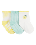 Baby Girl Lemon 3-Pack Socks, image 1 of 5 slides