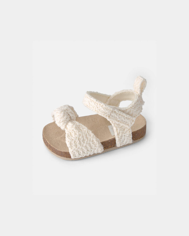 Baby Girl Knit Sandals - Cream, image 6 of 6 slides